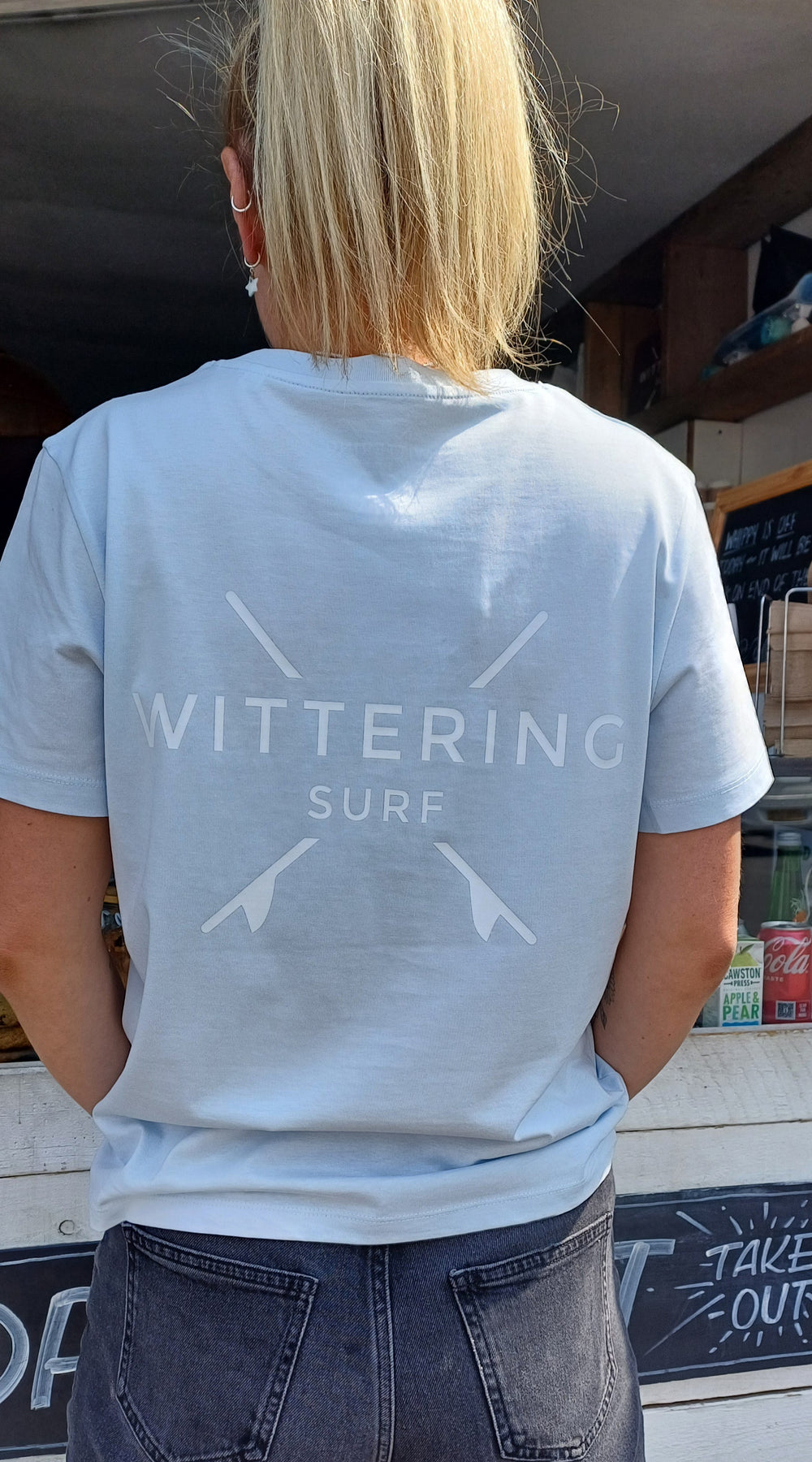 Ladies Everyday Crest T-Shirt - Ice Blue - Wittering Surf Shop