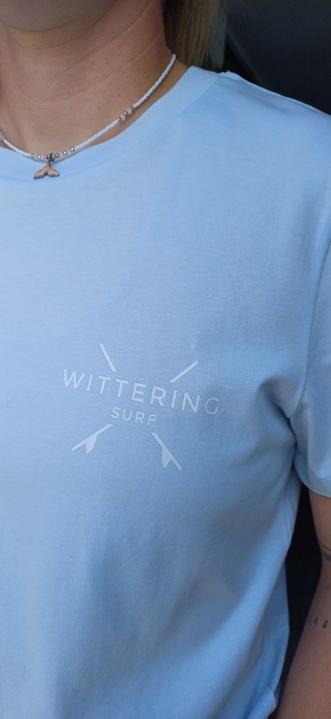 Ladies Everyday Crest T-Shirt - Ice Blue - Wittering Surf Shop