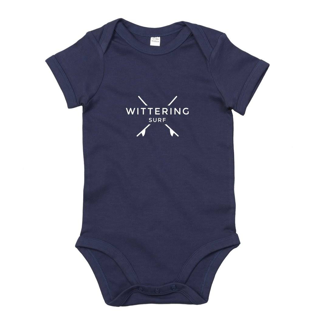Short Sleeve Baby Bodysuit - Navy - Wittering Surf Shop