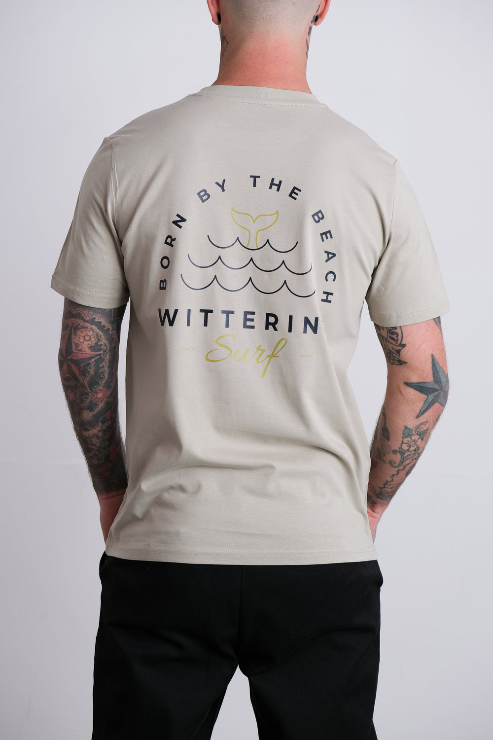 BORN THE BEACH T-SHIRT - STONE