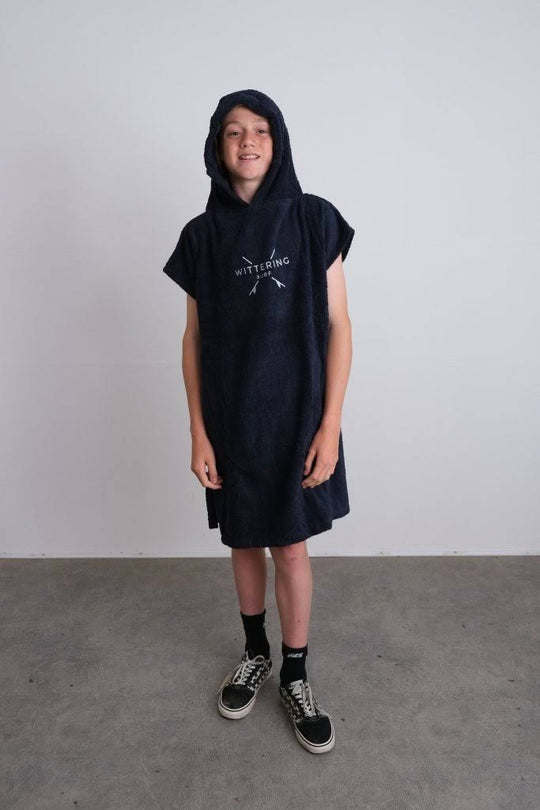 Wittering Surf Hooded Change Robe - Navy - 3 Sizes - Wittering Surf Shop