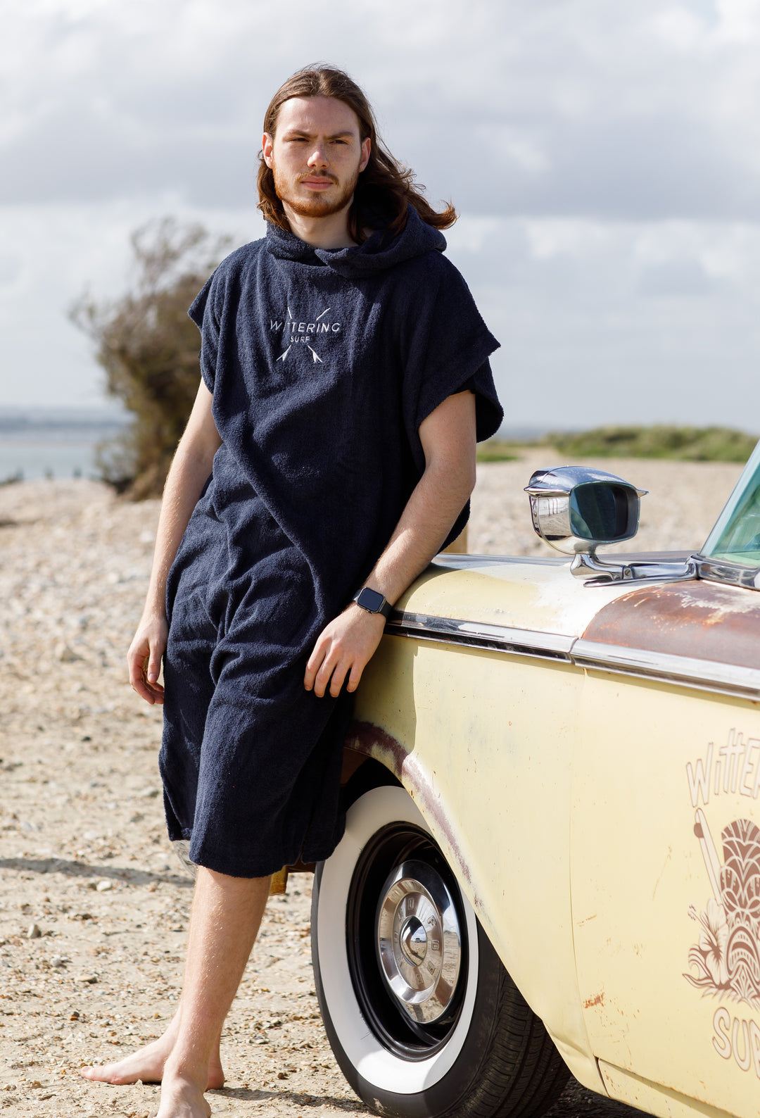 Wittering Surf Hooded Change Robe - Navy - 3 Sizes - Wittering Surf Shop