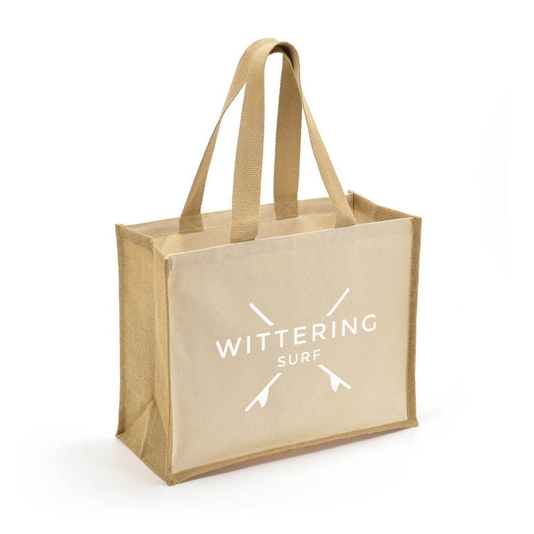 Cotton Jute Bag Wittering Surf - 6 Colours - Wittering Surf Shop