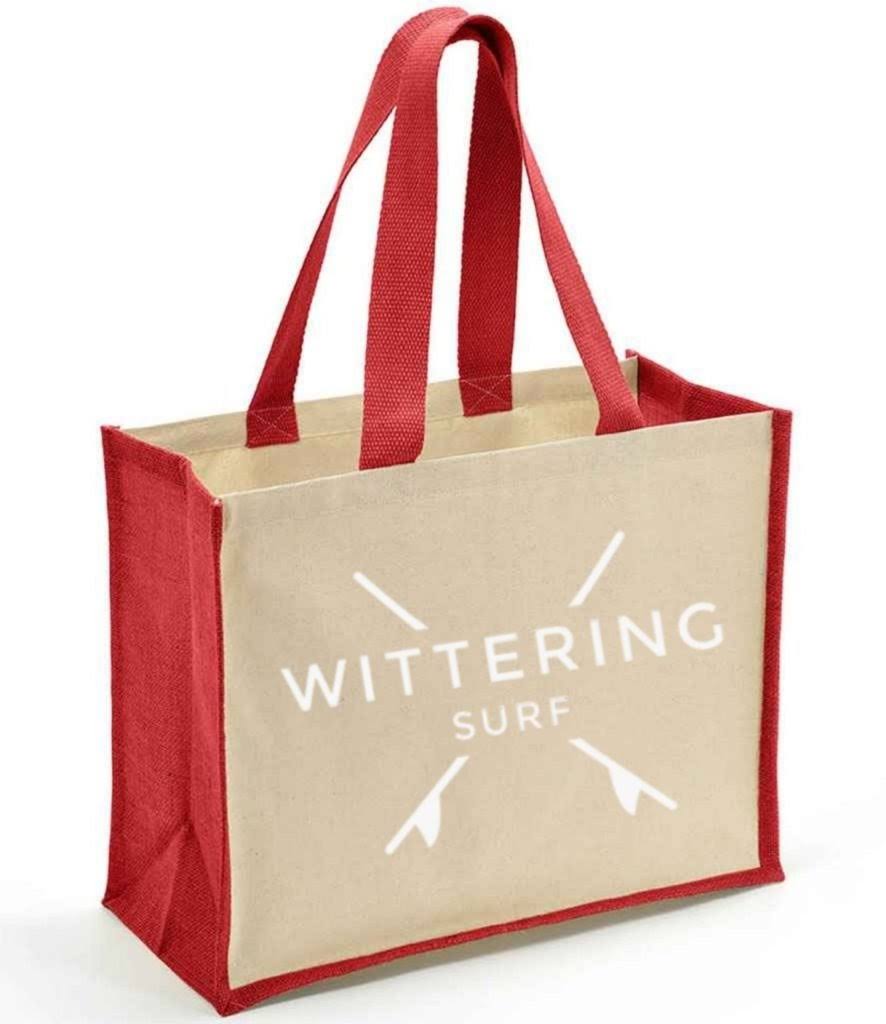 Cotton Jute Bag Wittering Surf - 6 Colours - Wittering Surf Shop