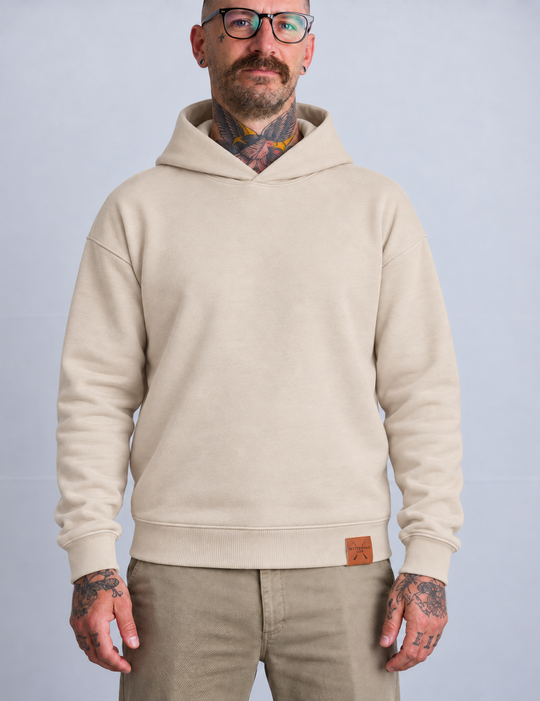 Oversized Hang Ten Hoodie - Raw Natural