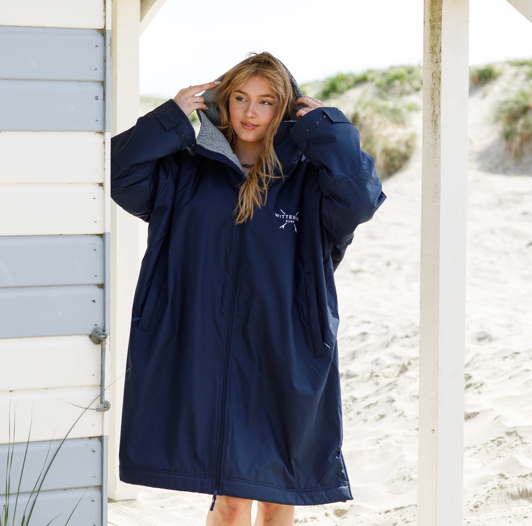 Arctic Robe - Outdoor Change Robe & Dry Coat - Adult - Navy - 2 Sizes - Wittering Surf Shop