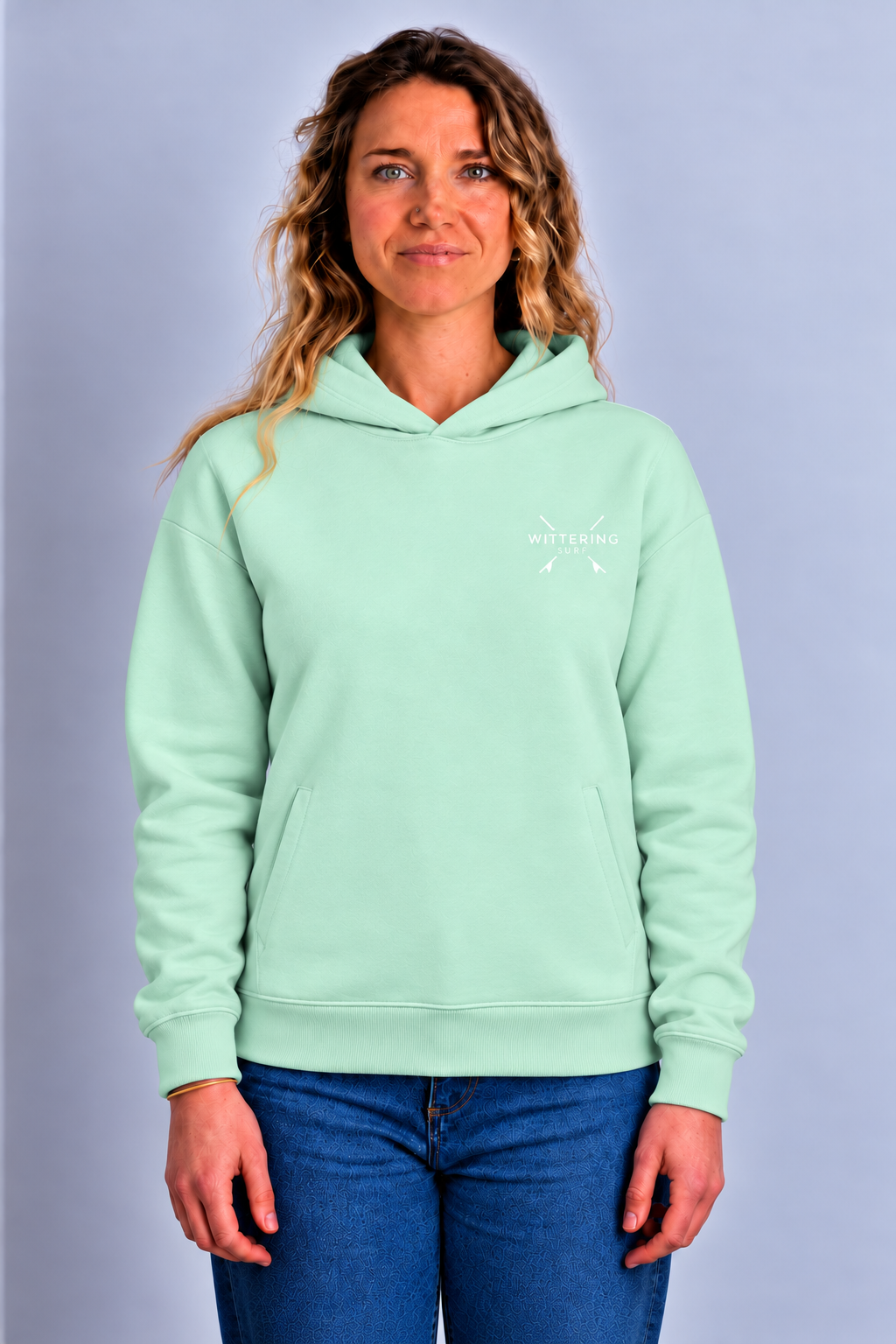 Oversized Kick Out Hoodie - Spearmint - Wittering Surf Shop