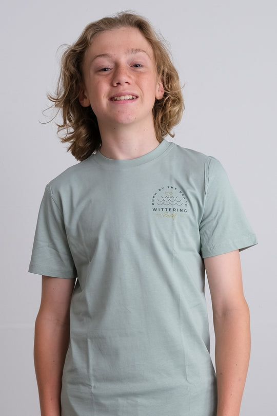 Kids Born By The Beach T-Shirt - Aloe