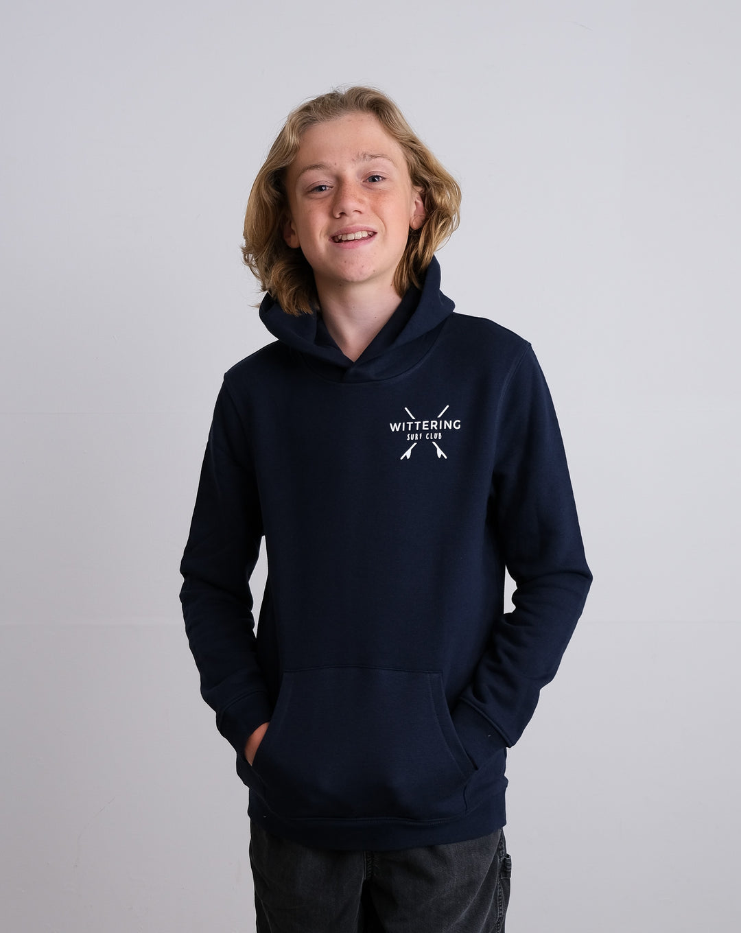 Kids Tide Hoodie - Navy Blue - Wittering Surf Shop