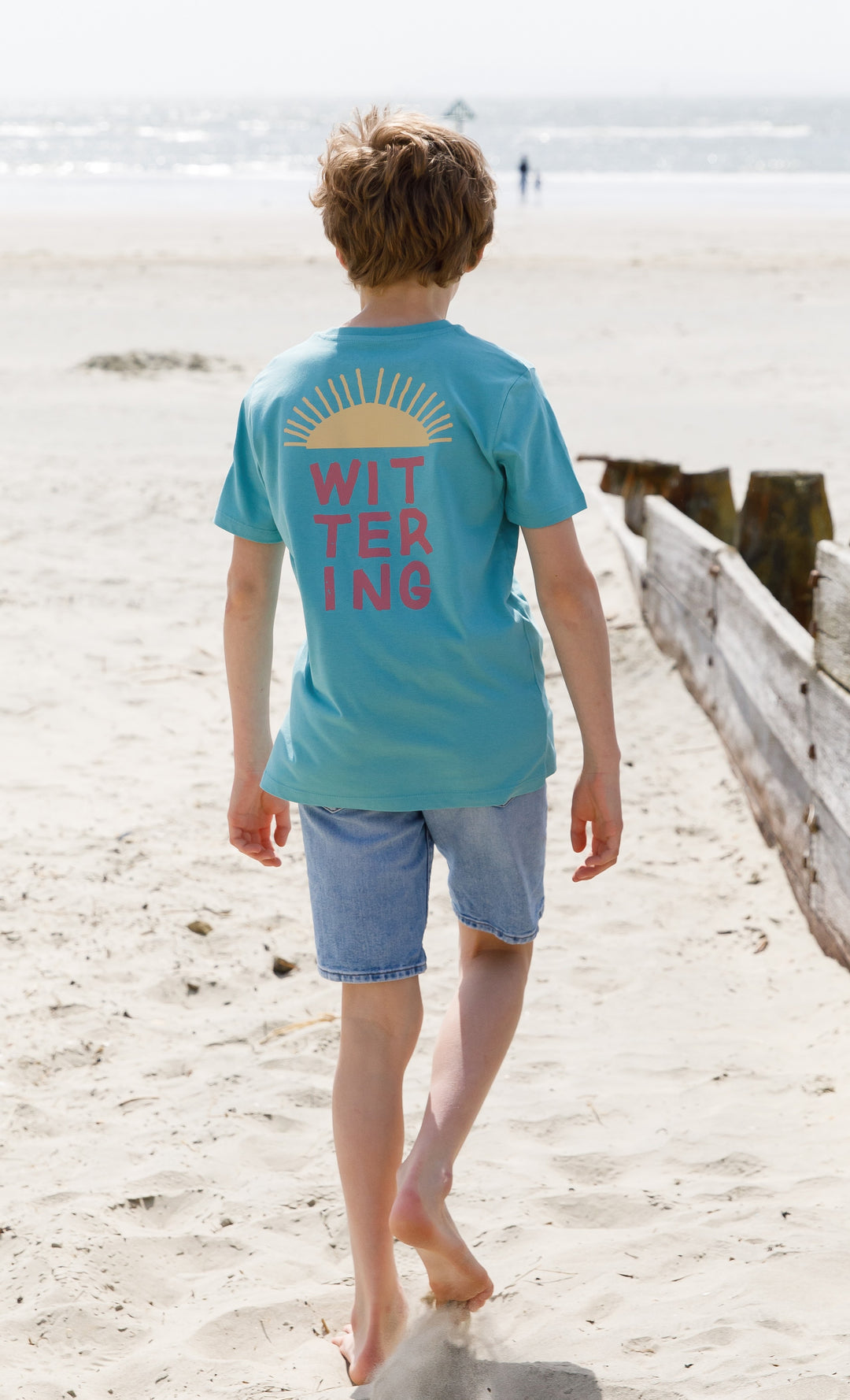 Kids Sunrise T-Shirt - Teal - Wittering Surf Shop