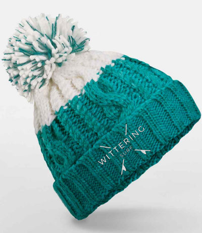 EMBROIDERED CABLE KNIT BEANIE - 4 COLOURS