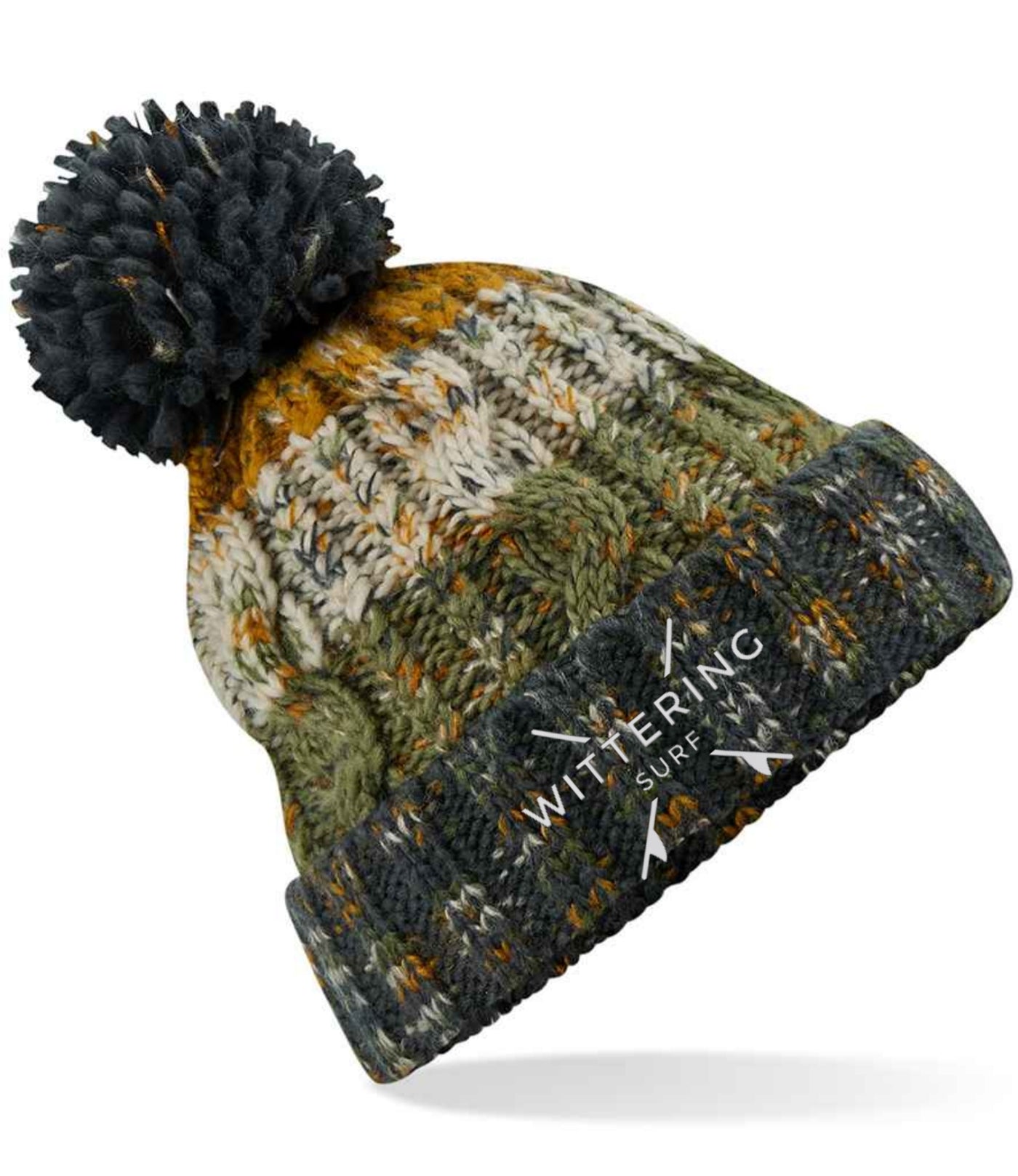 EMBROIDERED  QUIVER BEANIE - 5 COLOURS