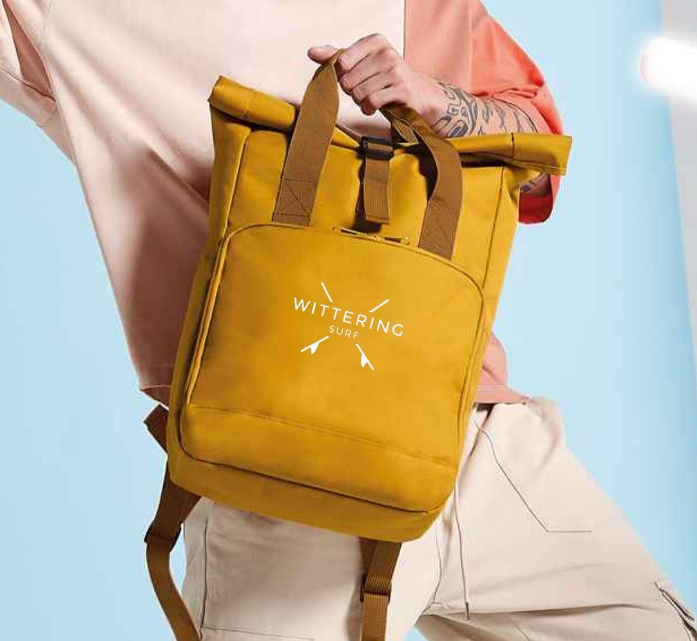 ROLL TOP BACKPACK - MUSTARD