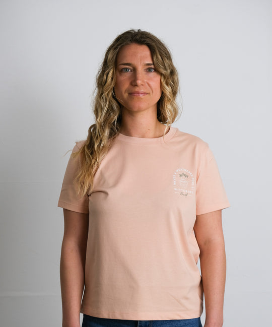Ladies Waves &amp; Weathered Souls T-Shirt - Peach