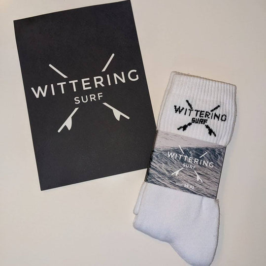 Wittering Surf Crew Socks - White - Wittering Surf Shop