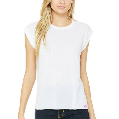 LADIES FLOWY WS TEE - WHITE - Wittering Surf Shop